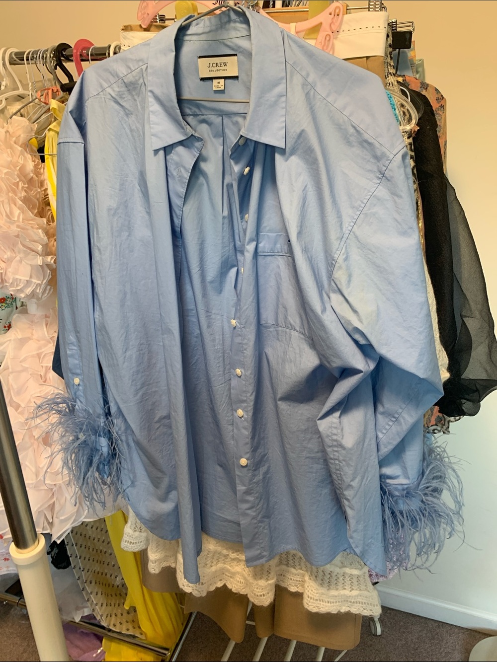 J.Crew Ostrich Feather Shirt
